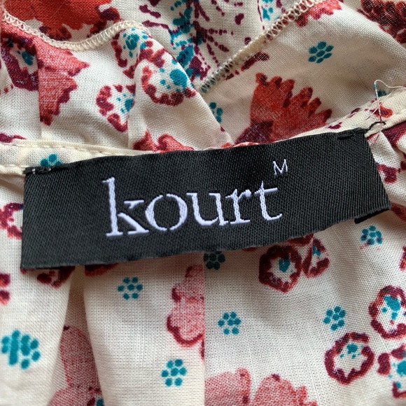 Kourt Boxy Abstract Floral Ruffle Blouse - Picture 8 of 14